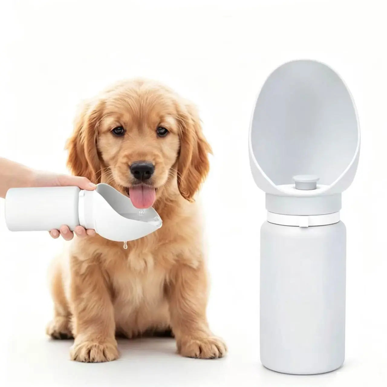 Portable Leak-Proof Dog Water Bottle - Foldable Lightweight Dispenser and Drinking Bowl for Pets (19 Oz) Ideal for Outdoor Activities, Hiking, and Travel