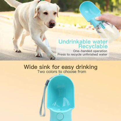 2 in 1 Portable Pet Water Bottle and Feeder 500ML