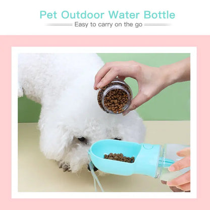 2 in 1 Portable Pet Water Bottle and Feeder 500ML