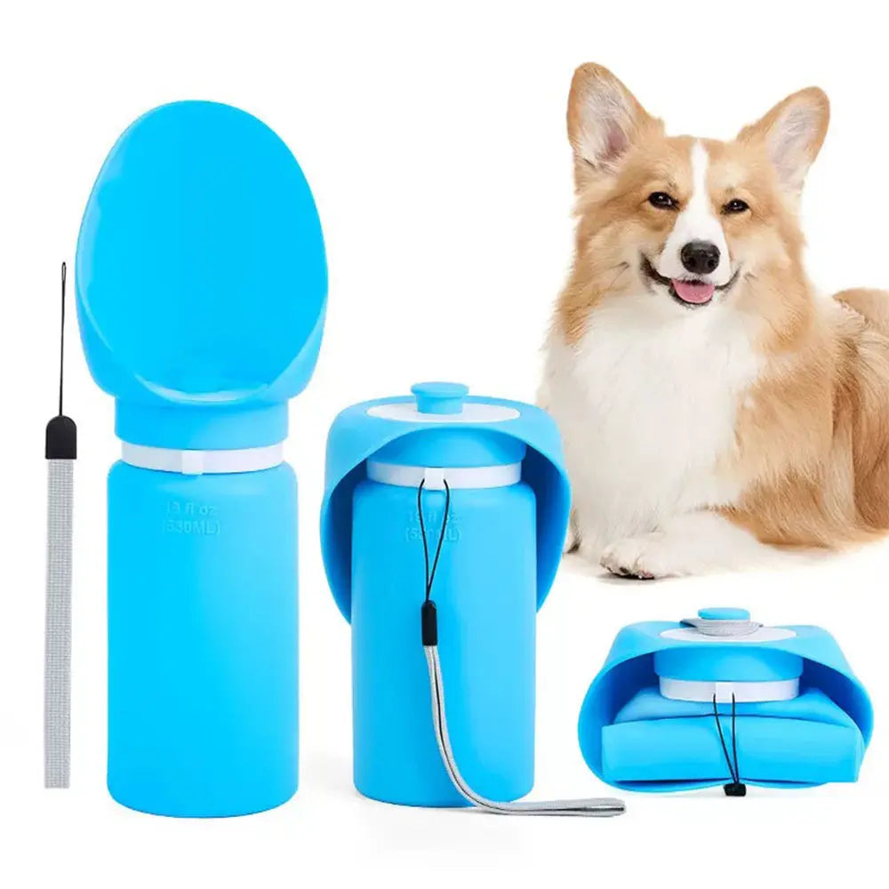 Portable Leak-Proof Dog Water Bottle - Foldable Lightweight Dispenser and Drinking Bowl for Pets (19 Oz) Ideal for Outdoor Activities, Hiking, and Travel