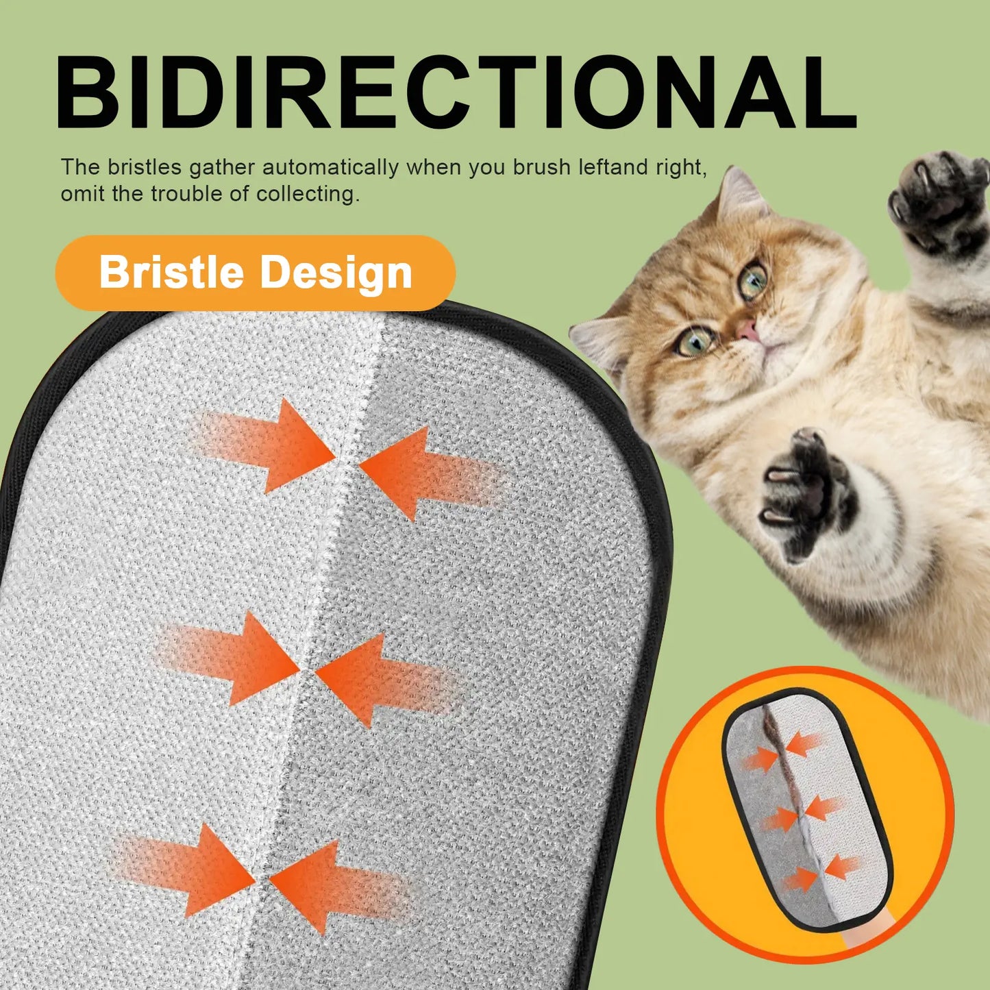 Upgraded Electrostatic Pet Grooming Gloves - Reusable Cat & Dog Hair Remover for Bed, Cat Bed, Scratcher, Cat Tree, Couch, Furniture, Carpet, Premium Cleaning Mitt for Multi-Pet Households Portable Pet Hair Removal Roller,Pet Furremoval Double-Sided